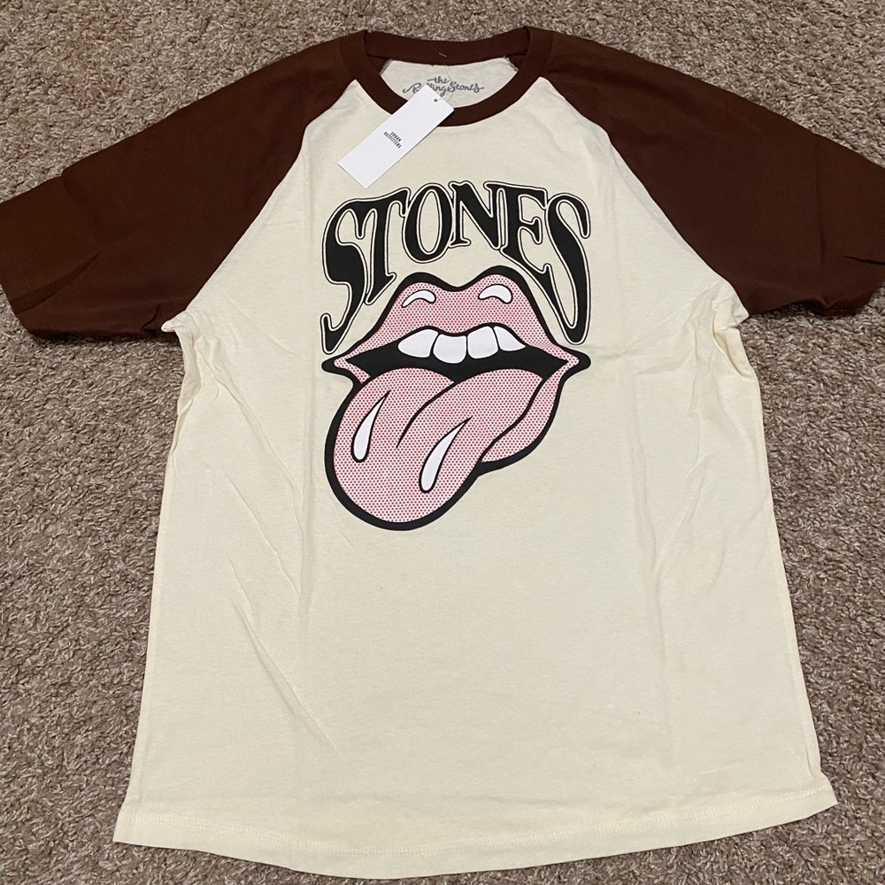 Urban Outfitters The Rolling Stones Raglan Tee - New Size S - Picture 5 of 8